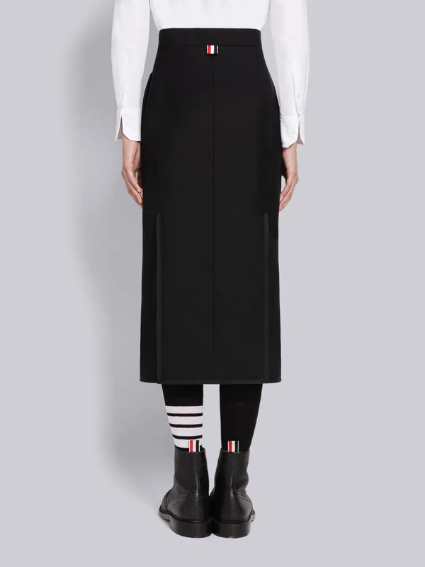 TWILL TIPPING HOLIDAY HIGH WAISTED MIDI PENCIL SKIRT - image 3
