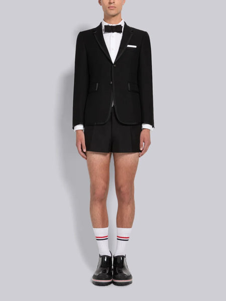 WOOL MOHAIR MID RISE SHORTS BLACK