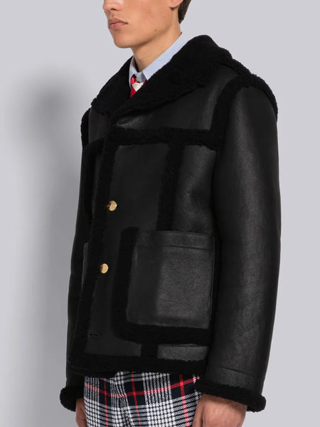 DYED SHEARLING JACKET NAVY