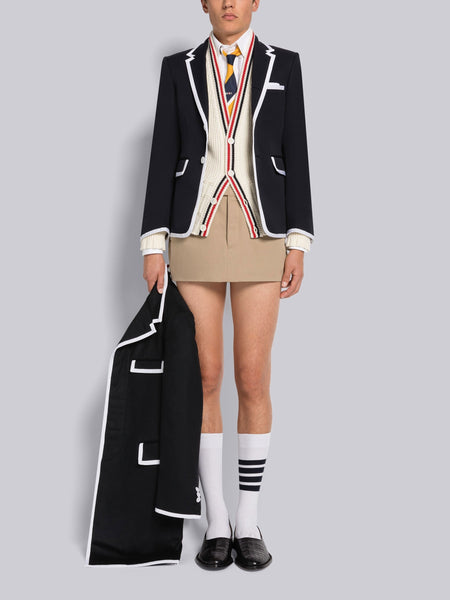 STIFF WOOL GABARDINE CLASSIC SPORT COAT NAVY