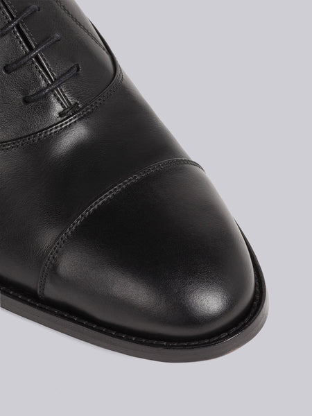 VITELLO CALF LEATHER CAP TOE OXFORD BLACK