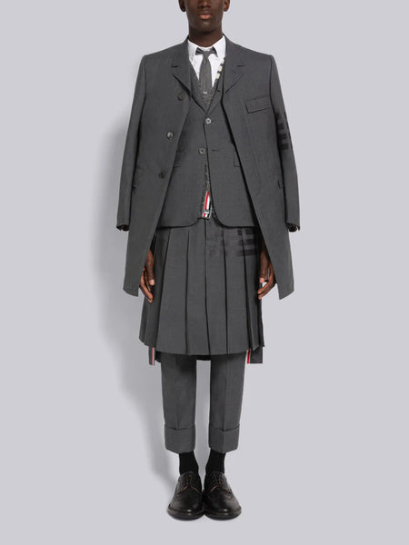 PLAIN WEAVE 4-BAR CHESTERFIELD OVERCOAT DARK GREY