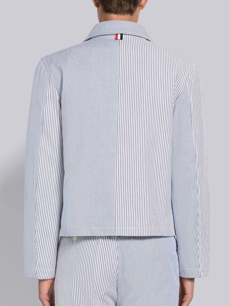 FUN-MIX SEERSUCKER GOLF JACKET NAVY