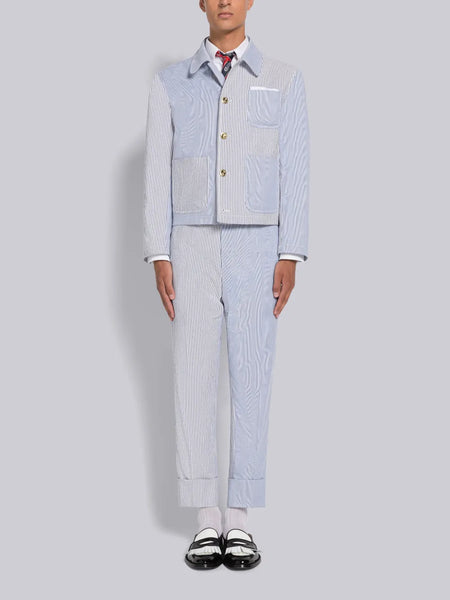 FUN-MIX SEERSUCKER GOLF JACKET NAVY