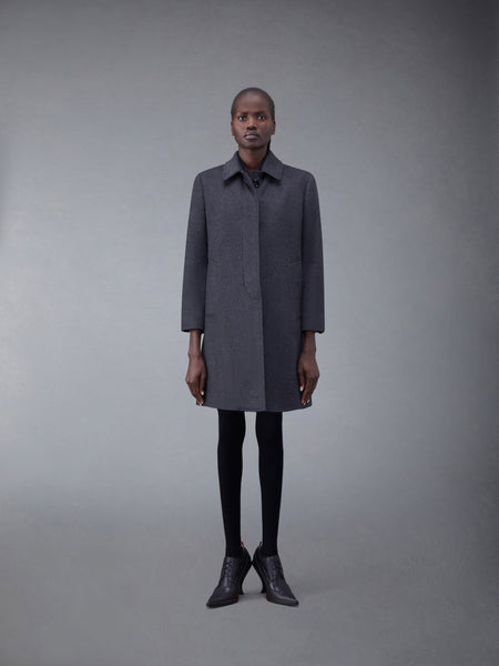 ZIBELINE MELANGE CASHMERE CLASSIC BAL COLLAR OVERCOAT DARK GREY