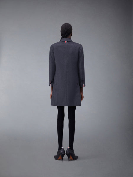 ZIBELINE MELANGE CASHMERE CLASSIC BAL COLLAR OVERCOAT DARK GREY