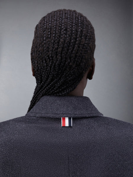 ZIBELINE MELANGE CASHMERE CLASSIC BAL COLLAR OVERCOAT DARK GREY