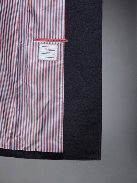 ZIBELINE MELANGE CASHMERE CLASSIC BAL COLLAR OVERCOAT DARK GREY