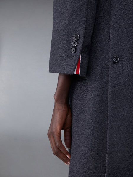 ZIBELINE MELANGE CASHMERE CLASSIC BAL COLLAR OVERCOAT DARK GREY