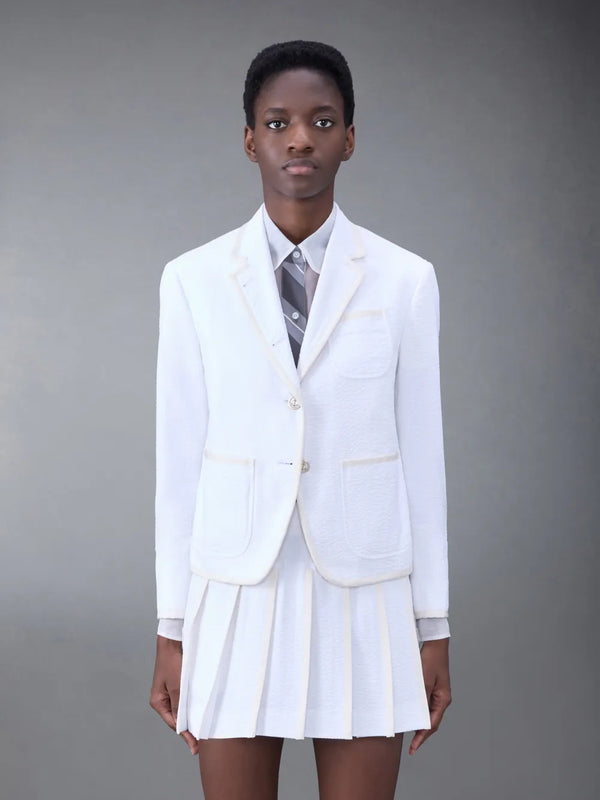 SEERSUCKER SHRUNKEN SPORTCOAT WITH GROSGRAIN TIPPING - featured image