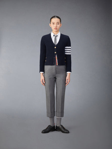 CASHMERE 4-BAR CLASSIC CARDIGAN ネイビー