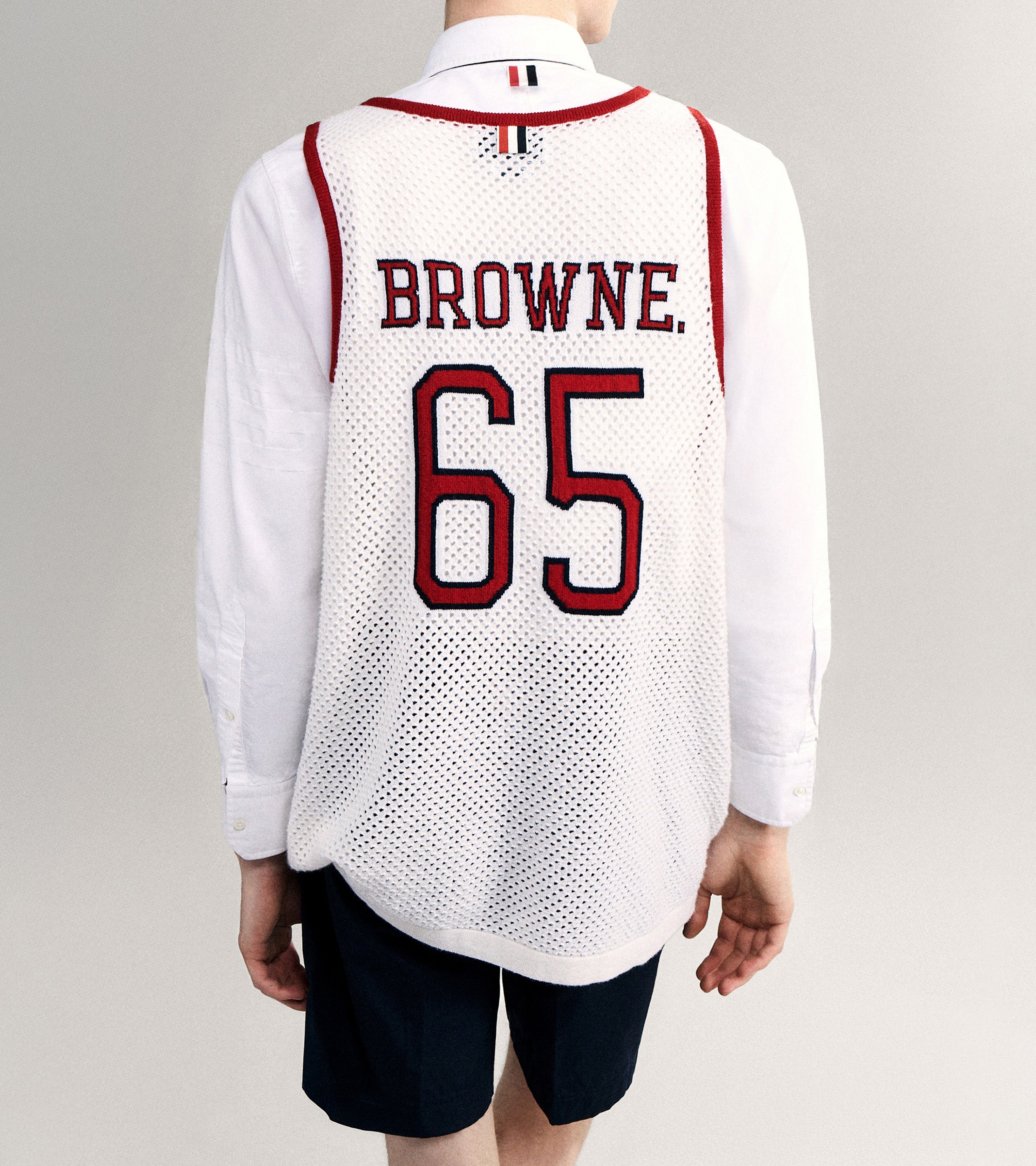 THOM BROWNE フード付きホワイトジャケット　120 Oxford Grosgrain Placket Classic Shirt | Thom Browne