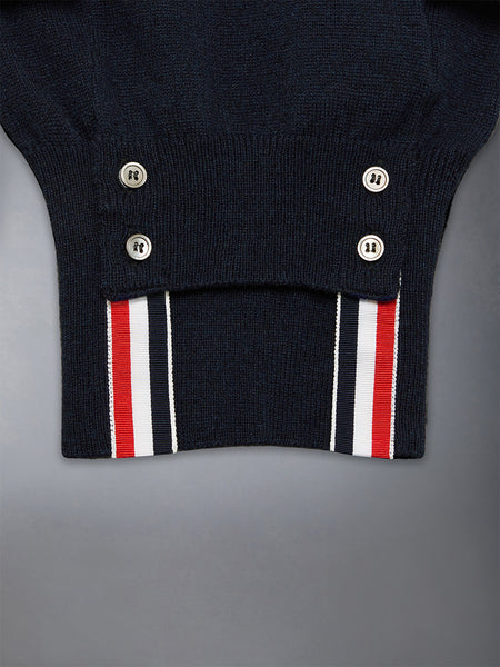 HECTOR BROWNE CASHMERE JERSEY STITCH DOG JUMPER NAVY