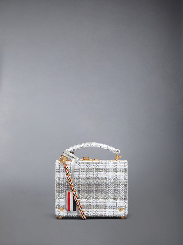 Tartan Tweed Woven Chain Micro Attache Case - featured image
