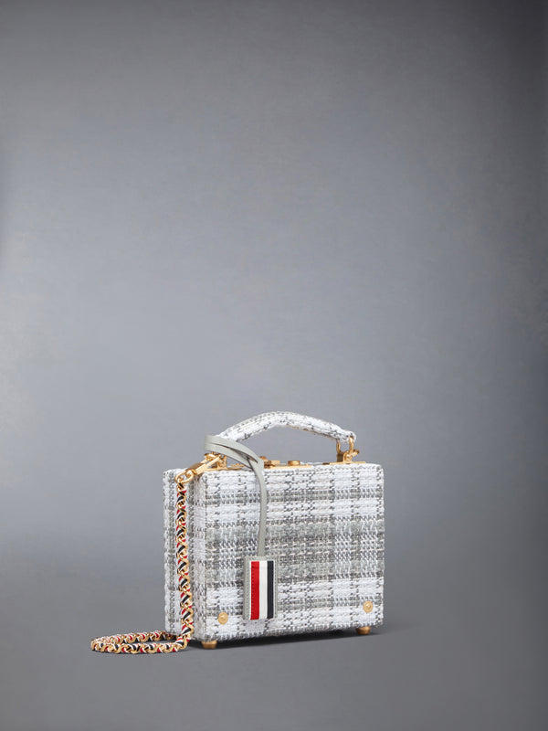 Tartan Tweed Woven Chain Micro Attache Case - image 2
