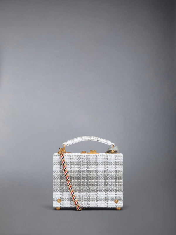 Tartan Tweed Woven Chain Micro Attache Case - image 3