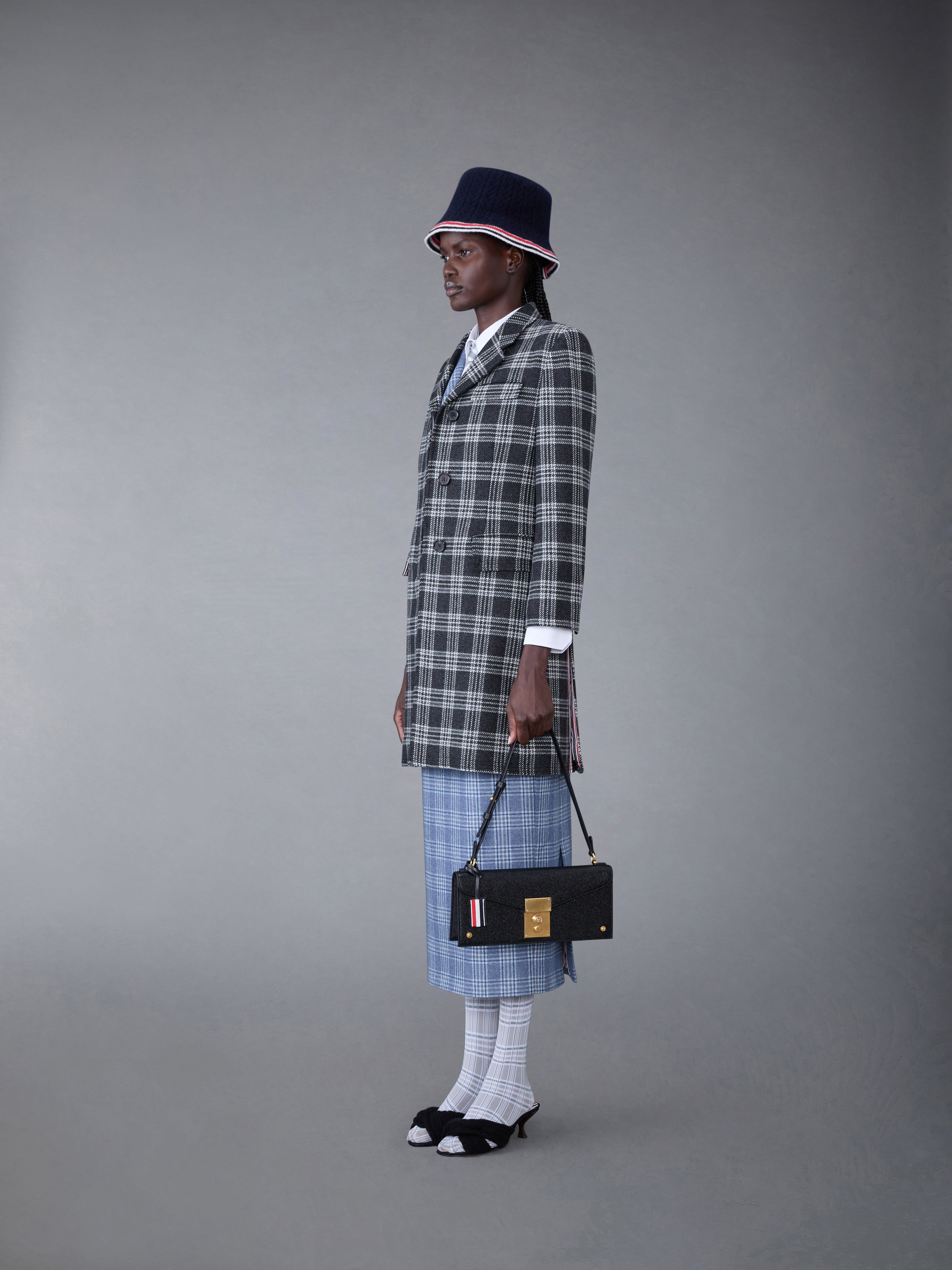 Pebble Grain Leather Mrs. Thom Baguette Bag | Thom Browne