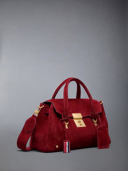 BOLTON BAG IN CALF SUEDE BURGUNDY