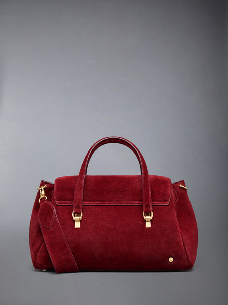 BOLTON BAG IN CALF SUEDE BURGUNDY