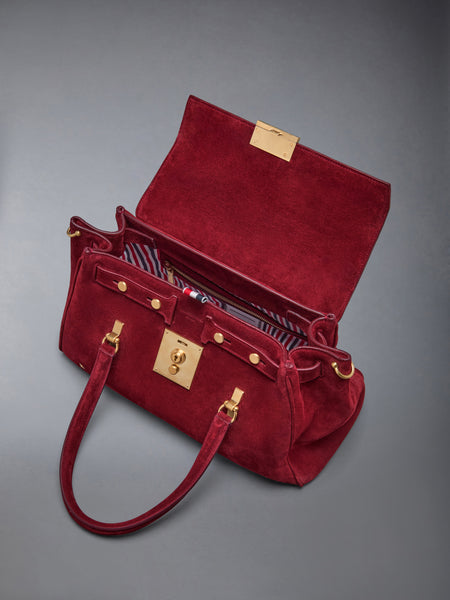 BOLTON BAG IN CALF SUEDE BURGUNDY