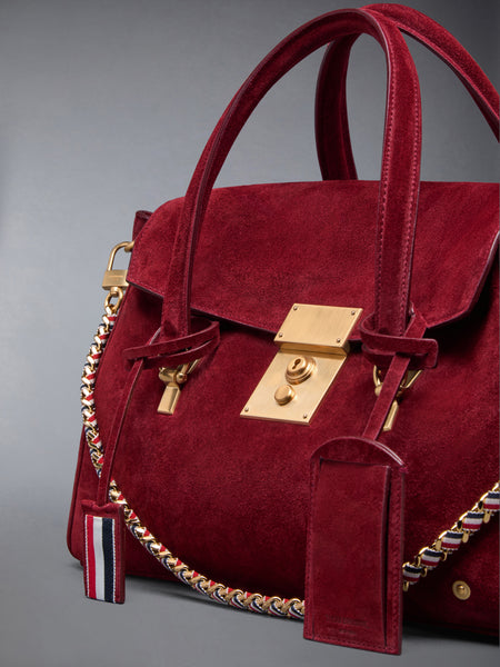 BOLTON BAG IN CALF SUEDE BURGUNDY