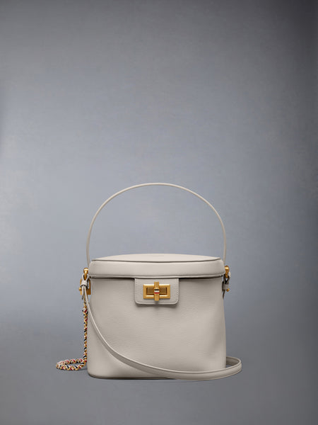 SOFT PEBBLE GRAIN BOX BAG OFF WHITE