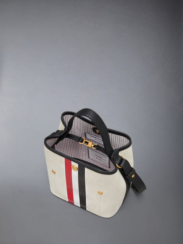 RWB STRIPE BUCKET BAG IN SALT AND PEPPER COTTON CANVAS - image 5