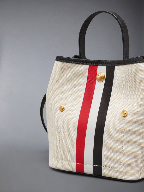 RWB STRIPE BUCKET BAG IN SALT AND PEPPER COTTON CANVAS - image 6