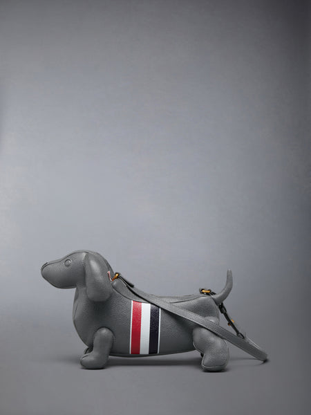 RWB STRIPE BABY HECTOR BAG IN PEBBLE GRAIN LEATHER DARK GREY