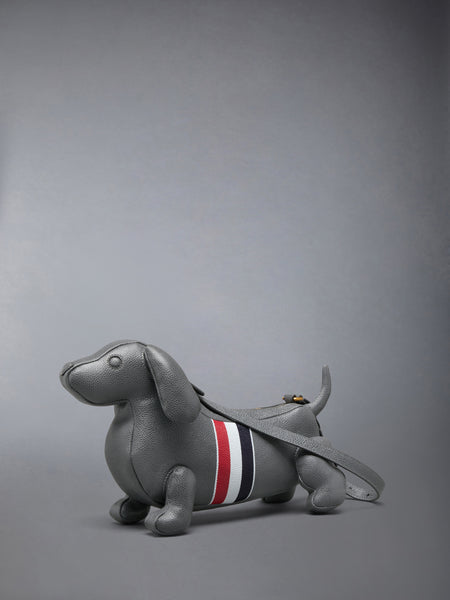 RWB STRIPE BABY HECTOR BAG IN PEBBLE GRAIN LEATHER DARK GREY