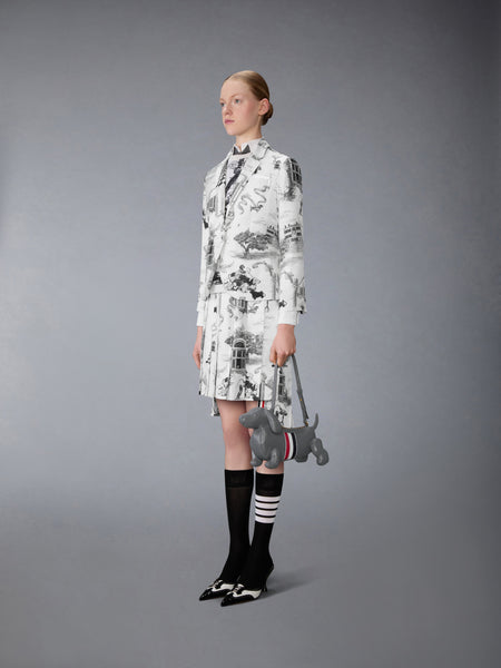 RWB STRIPE BABY HECTOR BAG IN PEBBLE GRAIN LEATHER DARK GREY