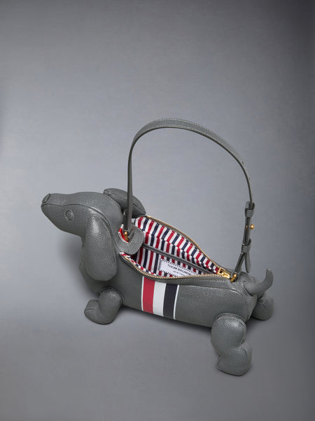 RWB STRIPE BABY HECTOR BAG IN PEBBLE GRAIN LEATHER DARK GREY