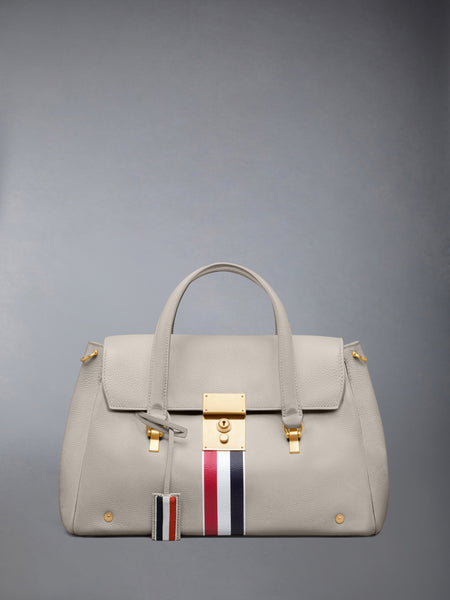RWB STRIPE BOLTON BAG IN SOFT PEBBLE GRAIN LEATHER OFF WHITE
