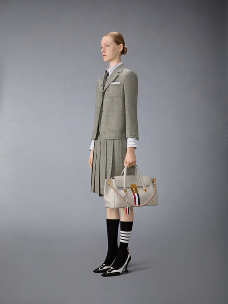 RWB STRIPE BOLTON BAG IN SOFT PEBBLE GRAIN LEATHER OFF WHITE