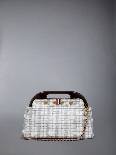 JR. TEVIOT BAG IN REPP STRIPE POUF TWEED MED GREY