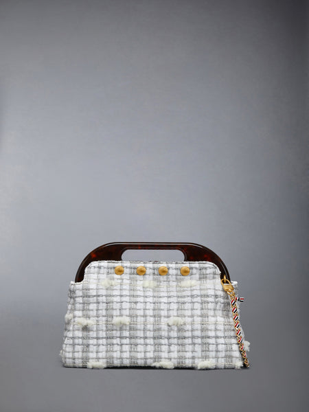 JR. TEVIOT BAG IN REPP STRIPE POUF TWEED MED GREY