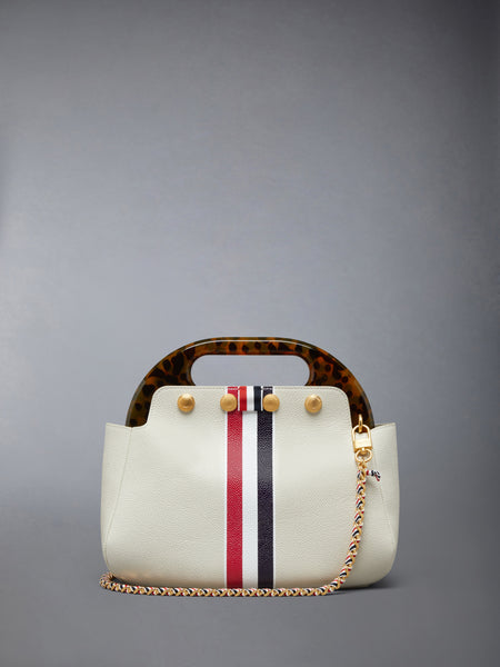 RWB STRIPE MINI TEVIOT BAG IN PEBBLE GRAIN LEATHER KHAKI