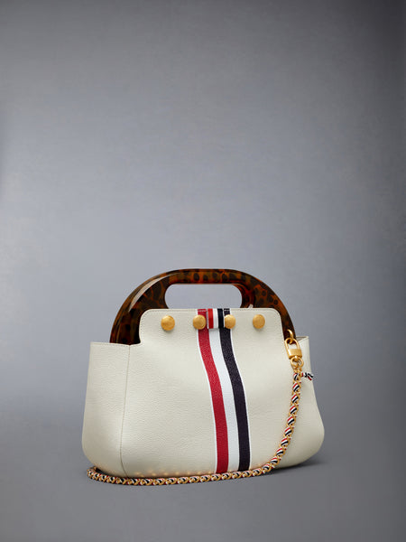 RWB STRIPE MINI TEVIOT BAG IN PEBBLE GRAIN LEATHER KHAKI