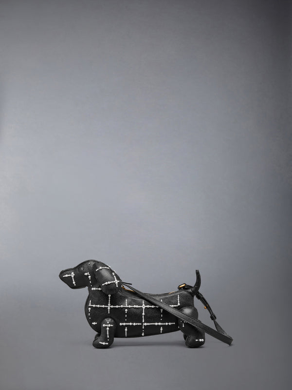 BABY HECTOR BAG IN PEBBLE GRAIN LEATHER AND WINDOWPANE PEARL EMBROIDERY - featured image
