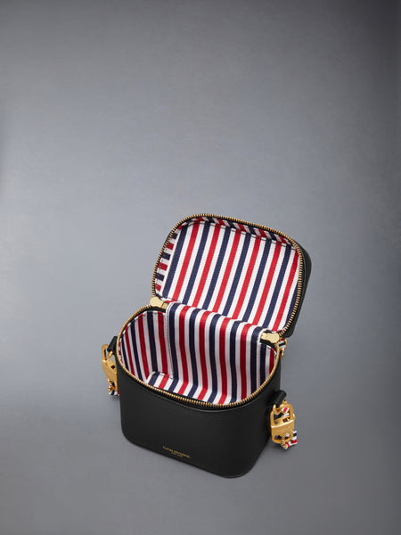 BOX POUCH IN SOFT PEBBLE GRAIN LEATHER BLACK