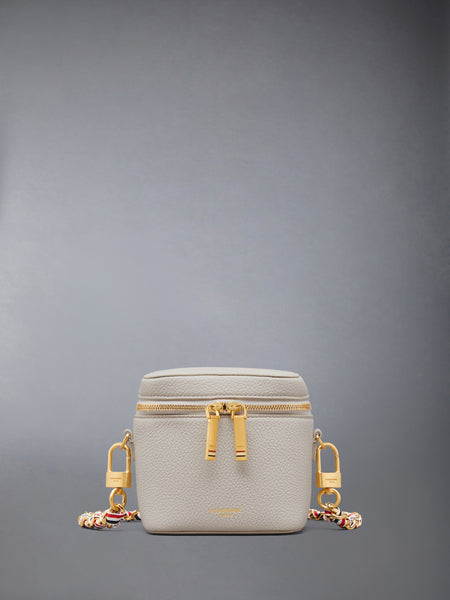 BOX POUCH IN SOFT PEBBLE GRAIN LEATHER OFF WHITE