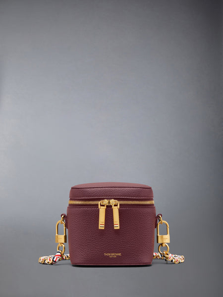 BOX POUCH IN SOFT PEBBLE GRAIN LEATHER DK BURGUNDY