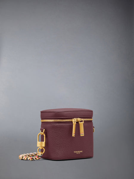 BOX POUCH IN SOFT PEBBLE GRAIN LEATHER DK BURGUNDY