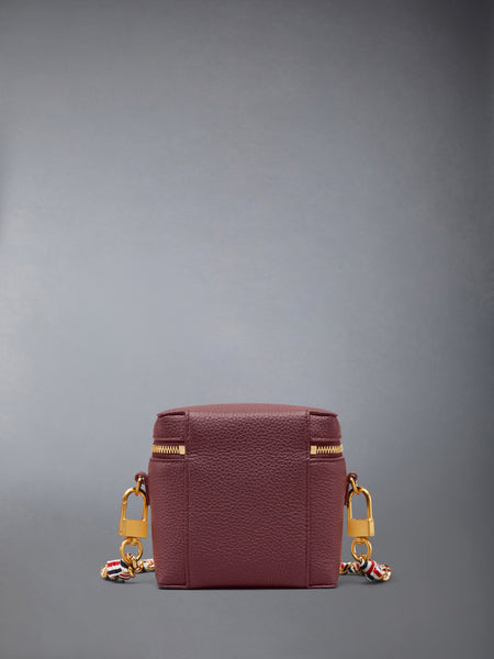 BOX POUCH IN SOFT PEBBLE GRAIN LEATHER DK BURGUNDY