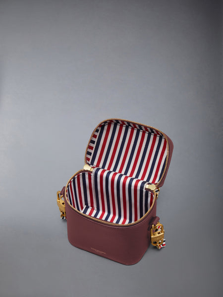 BOX POUCH IN SOFT PEBBLE GRAIN LEATHER DK BURGUNDY