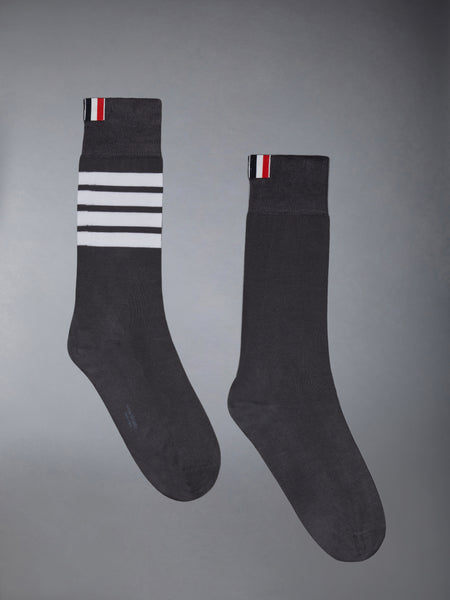 Lightweight Cotton 4-Bar Mid Calf Socks