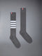 LIGHTWEIGHT COTTON 4-BAR OVER THE CALF SOCKS - MED GREY