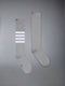 LIGHTWEIGHT COTTON 4-BAR OVER THE CALF SOCKS - LT GREY