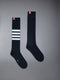 LIGHTWEIGHT COTTON 4-BAR OVER THE CALF SOCKS - NAVY