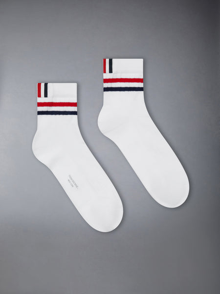 RWB STRIPE ATHLETIC ANKLE SOCKS WHITE